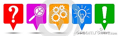From problem to success, generator idea, business process - vector Vector Illustration